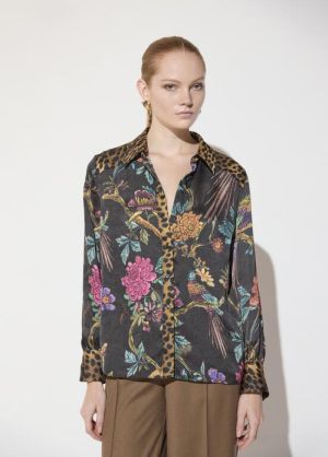 Chemise regular, animal print MarronMulticolo
