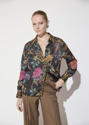 Chemise regular, animal print MarronMulticolo