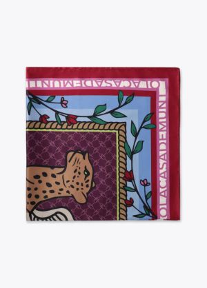 Foulard tigre ailé 90×90 cm rojo azul
