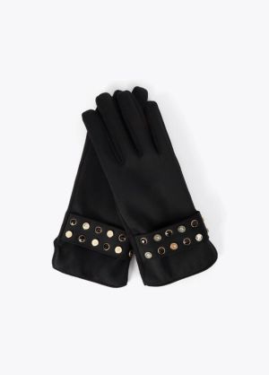 Gants effet cuir, bracelet à c NEGRO