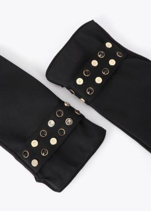 Gants effet cuir, bracelet à c NEGRO