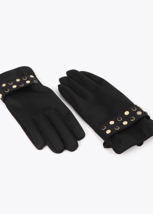 Gants effet cuir, bracelet à c NEGRO
