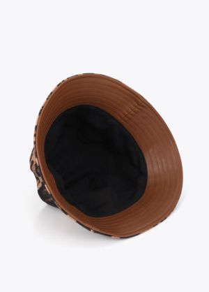 Bob animal print + simili-cuir Marron-Marron