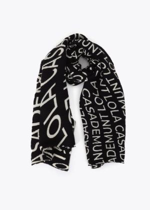 Foulard plissé avec logo NEGRO GRIS