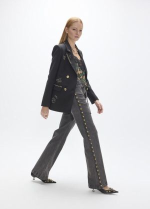 Blazer orné de rangées et imag NEGRO