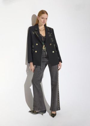 Blazer orné de rangées et imag NEGRO