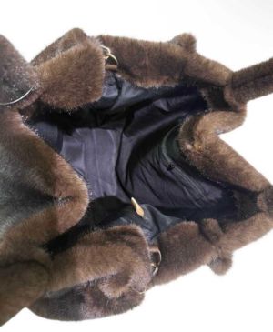 grand cabas en fausse fourrure choco CHINE